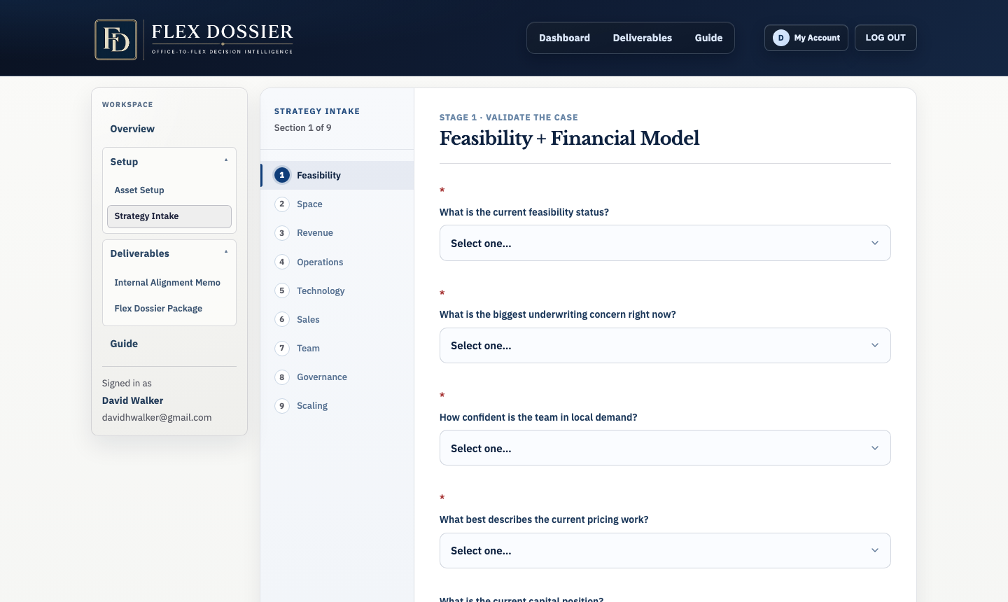 Flex Dossier strategy intake